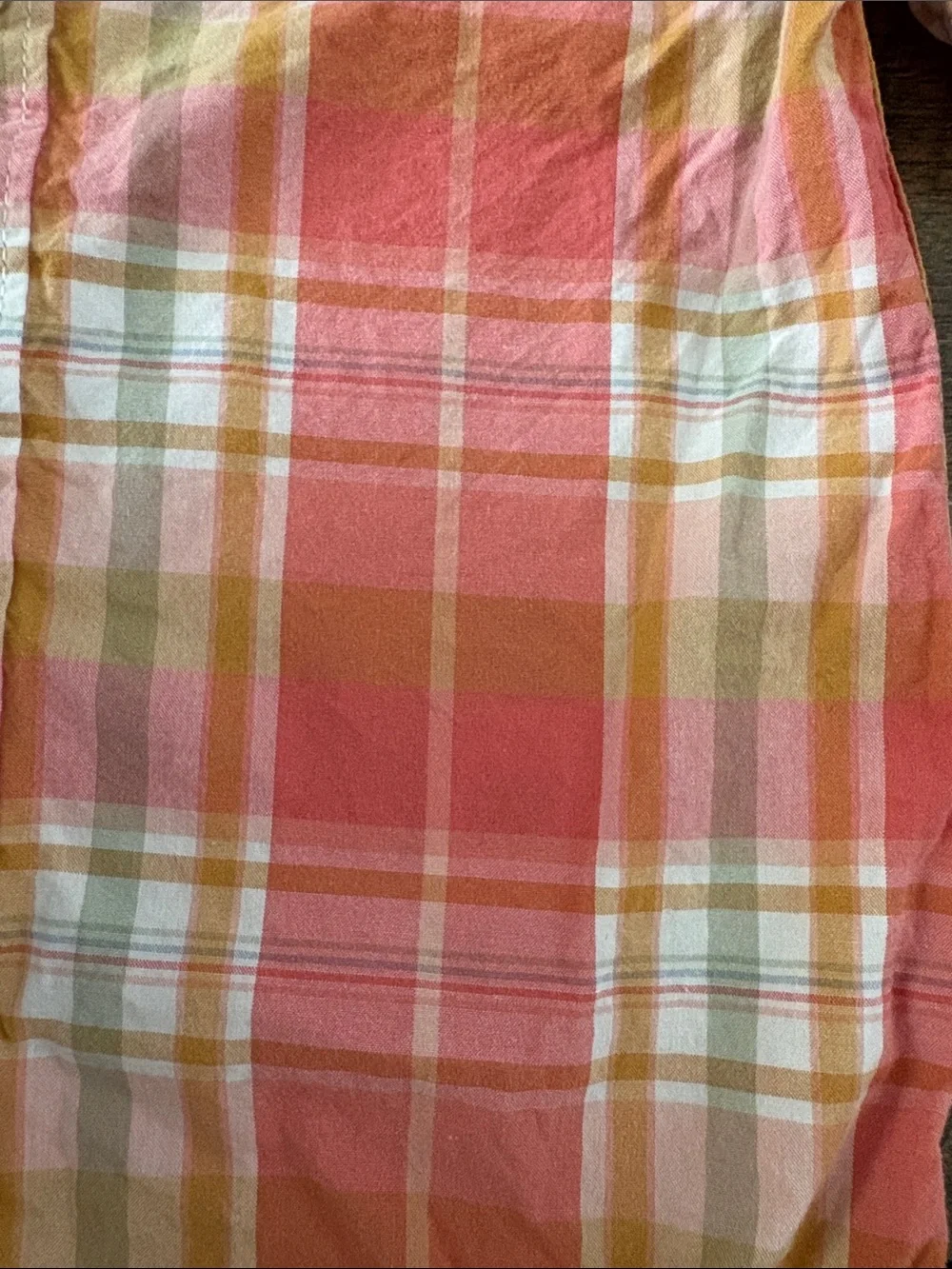 OshKosh B'gosh Coral and Yellow Plaid Infant Button-Up Shirt